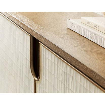Melange Arbor Wood Credenza in Natural with Canvas Crackle by Hooker Furniture