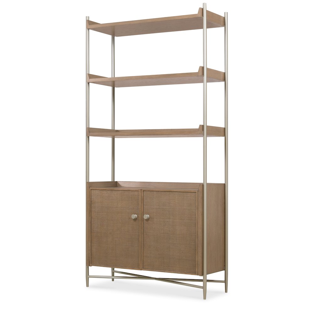 Sonnet Bookcase with Storage in Medium Brown Wood by Hooker Furnishings