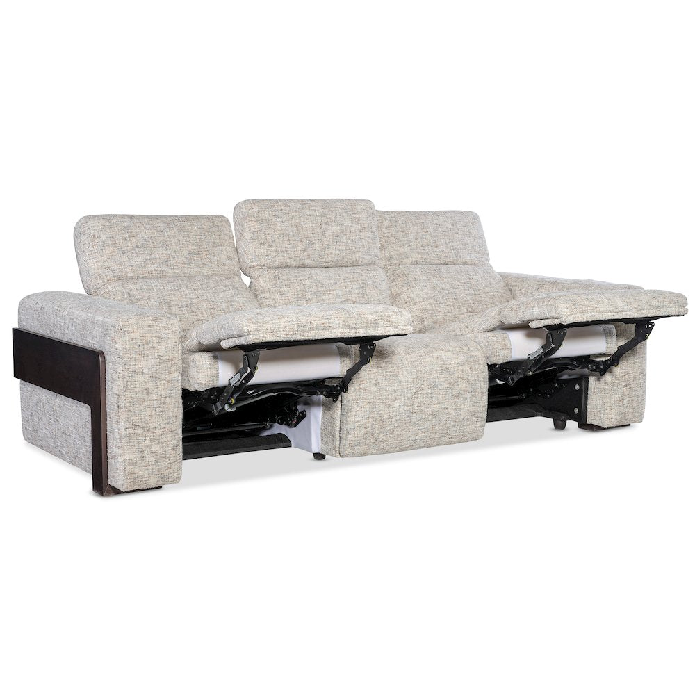 Atlas Power Sofa with Power Headrest with Cream Fabric by Hooker Furnishings