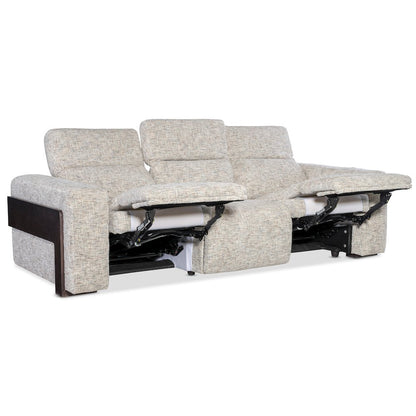 Atlas Power Sofa with Power Headrest with Cream Fabric by Hooker Furnishings