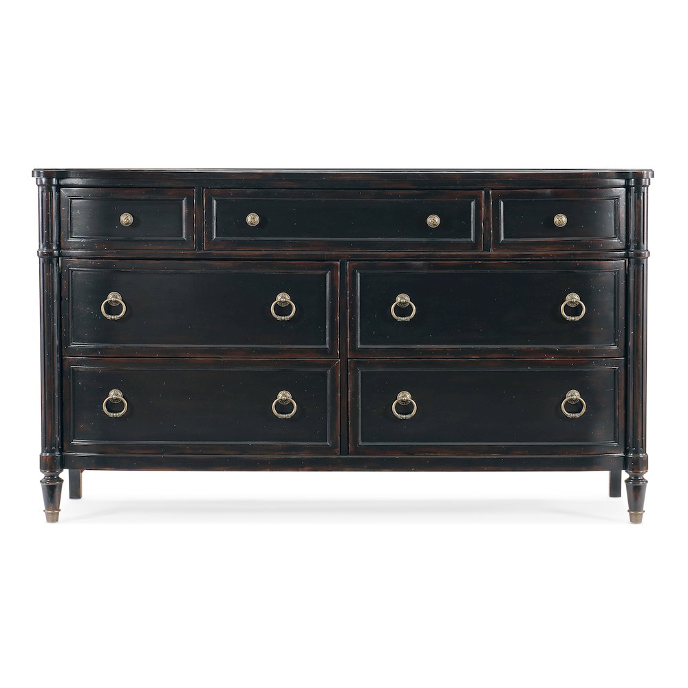 Charleston Seven-Drawer Wood Dresser in Black Cherry Finish by Hooker Furniture