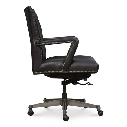 Phoenix Executive Swivel Tilt Chair with Black Leather by Hooker Furnishings