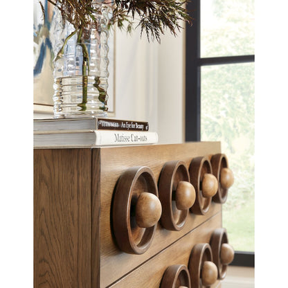 Hooker Commerce & Market Knobby 3-Drawer Accent Chest in Light Natural Wood