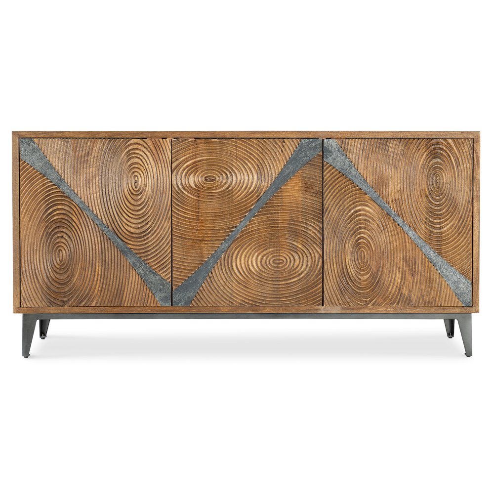 Hooker Furniture Commerce and Market Vortex Wood Credenza in Brown