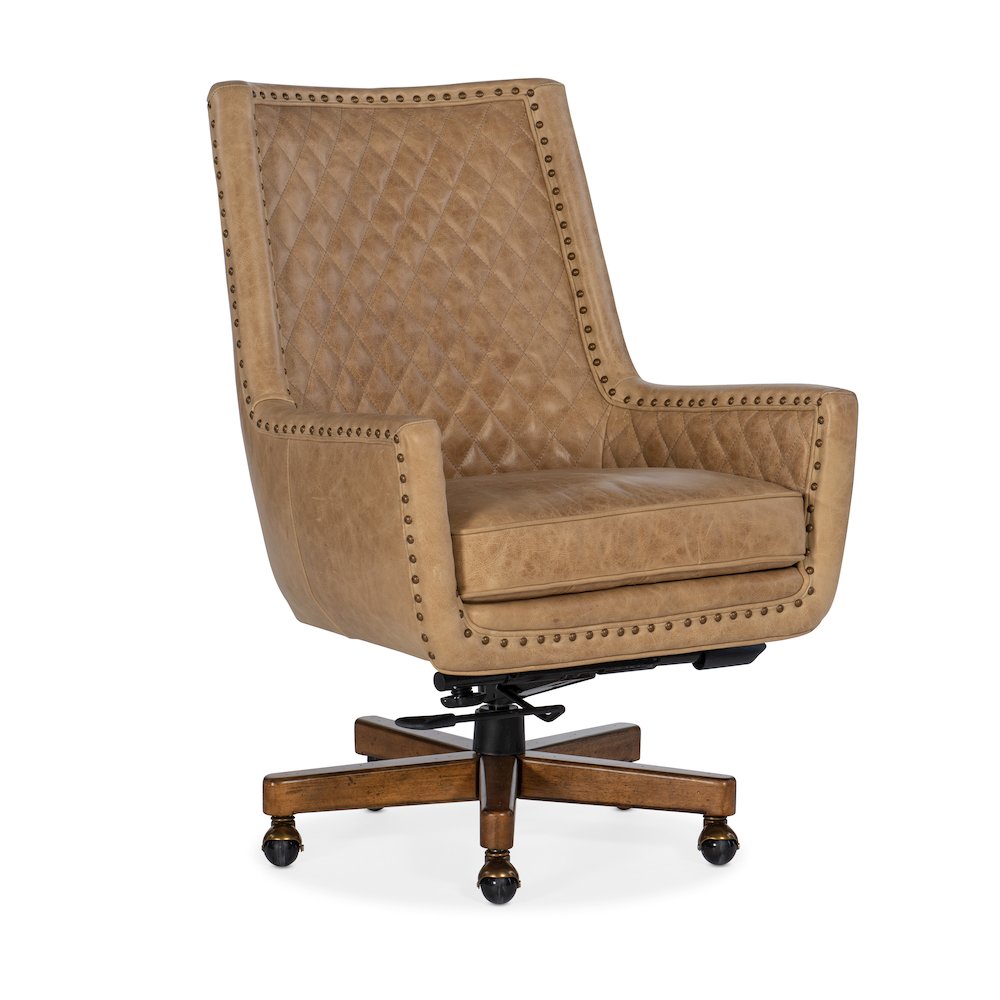 Kent Executive Swivel Tilt Chair in Beige Leather by Hooker Furniture