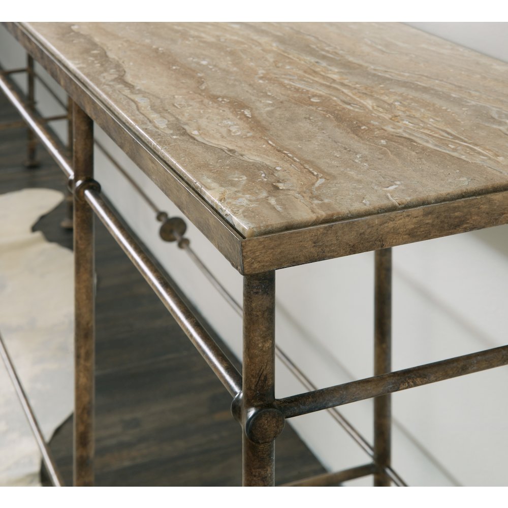 Hooker Furniture Living Room La Grange St James Metal and Stone Console