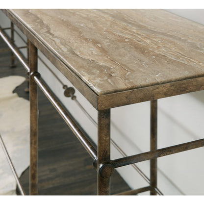 Hooker Furniture Living Room La Grange St James Metal and Stone Console