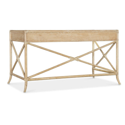 Retreat Pole Rattan Wood Writing Desk in Beige by Hooker Furniture