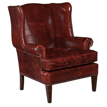 Blakeley Leather Club Chair with Fixed Arms for Living Room, Red