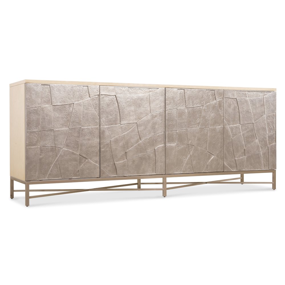 Hooker Furniture Westwood Credenza with Silver Leaf Plated Wood Doors