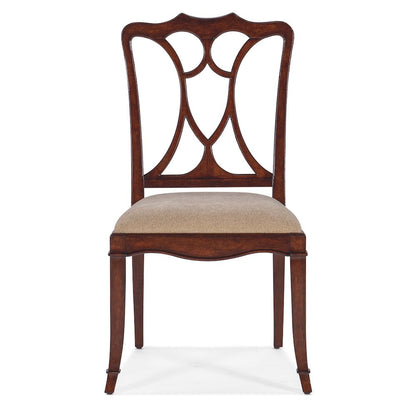 Hooker Furniture Charleston Fabric Upholstered Side Chair in Cherry Brown