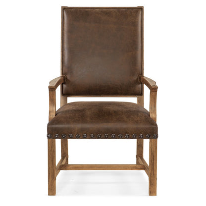 Hooker Furniture Big Sky Wood Leather and Resin Host Chair in Brown