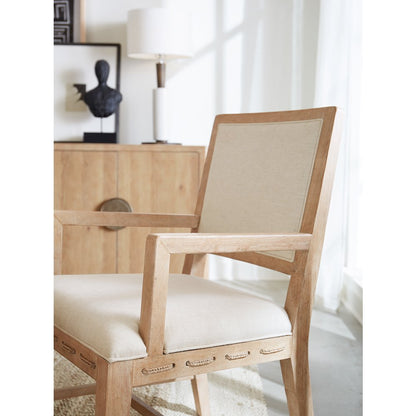 Retreat Cane Back Fabric Upholstered Arm Chair in Beige by Hooker Furniture