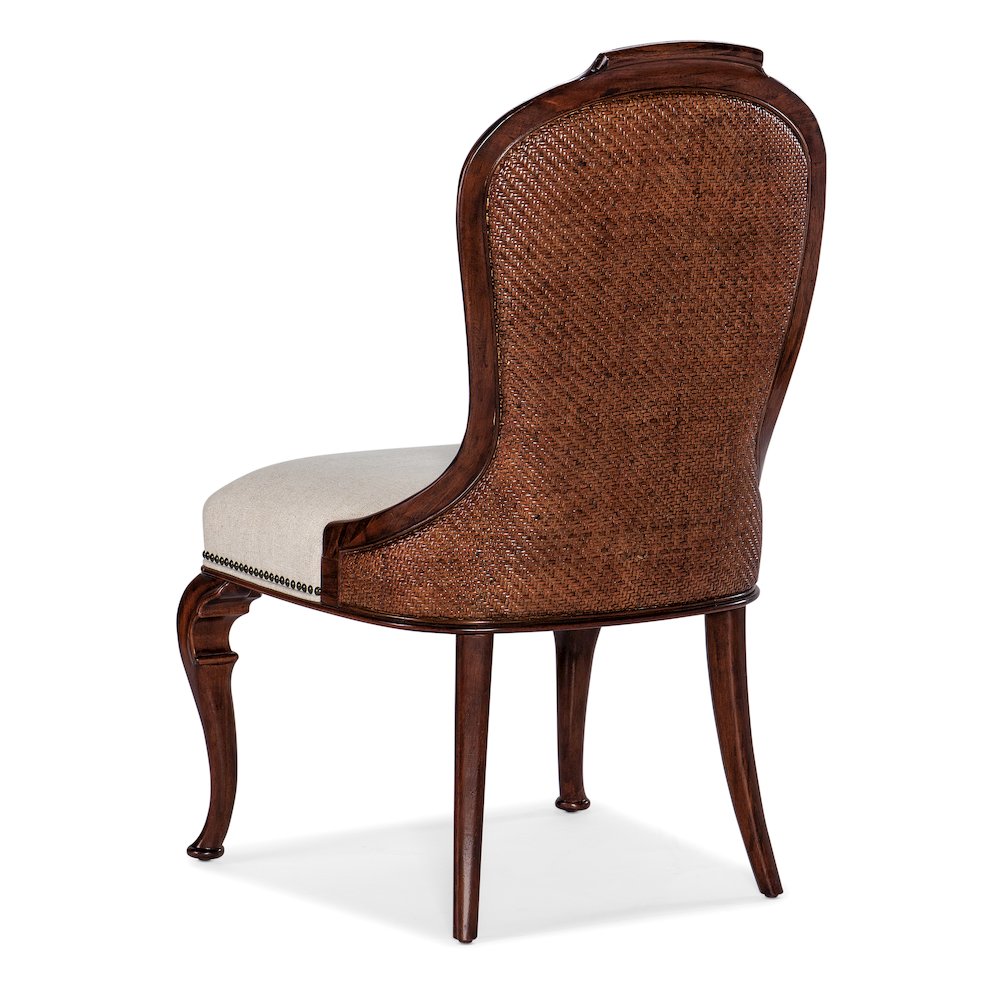 Hooker Furniture Charleston Fabric Upholstered Side Chair in Cherry Brown