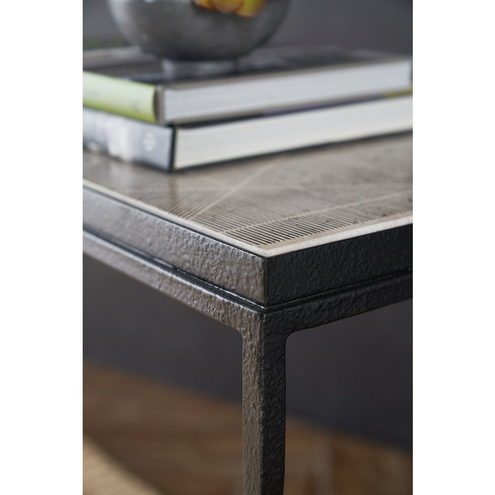 Commerce & Market Metal-Wood-Stone Console Table in Black by Hooker Furniture