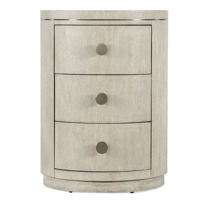 Modern Mood Round Wood Nightstand in Natural by Hooker Furniture