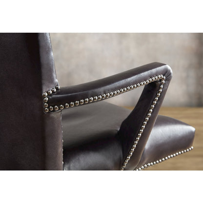 Phoenix Executive Swivel Tilt Chair with Black Leather by Hooker Furnishings