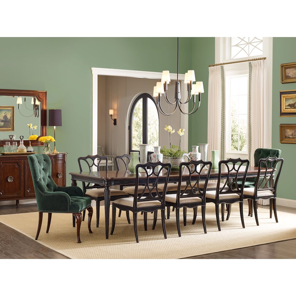 Charleston Upholstered Host Chair in Green Fabric by Hooker Furniture