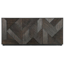 Retreat Geomtric Wood Door Entertainment Credenza in Black by Hooker Furniture
