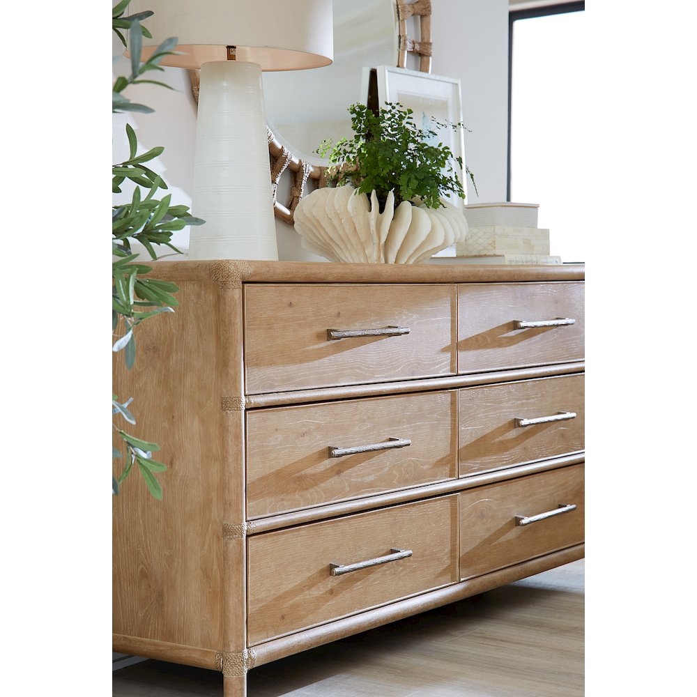 Retreat Wood Pole Rattan Dresser in Beige by Hooker Furniture