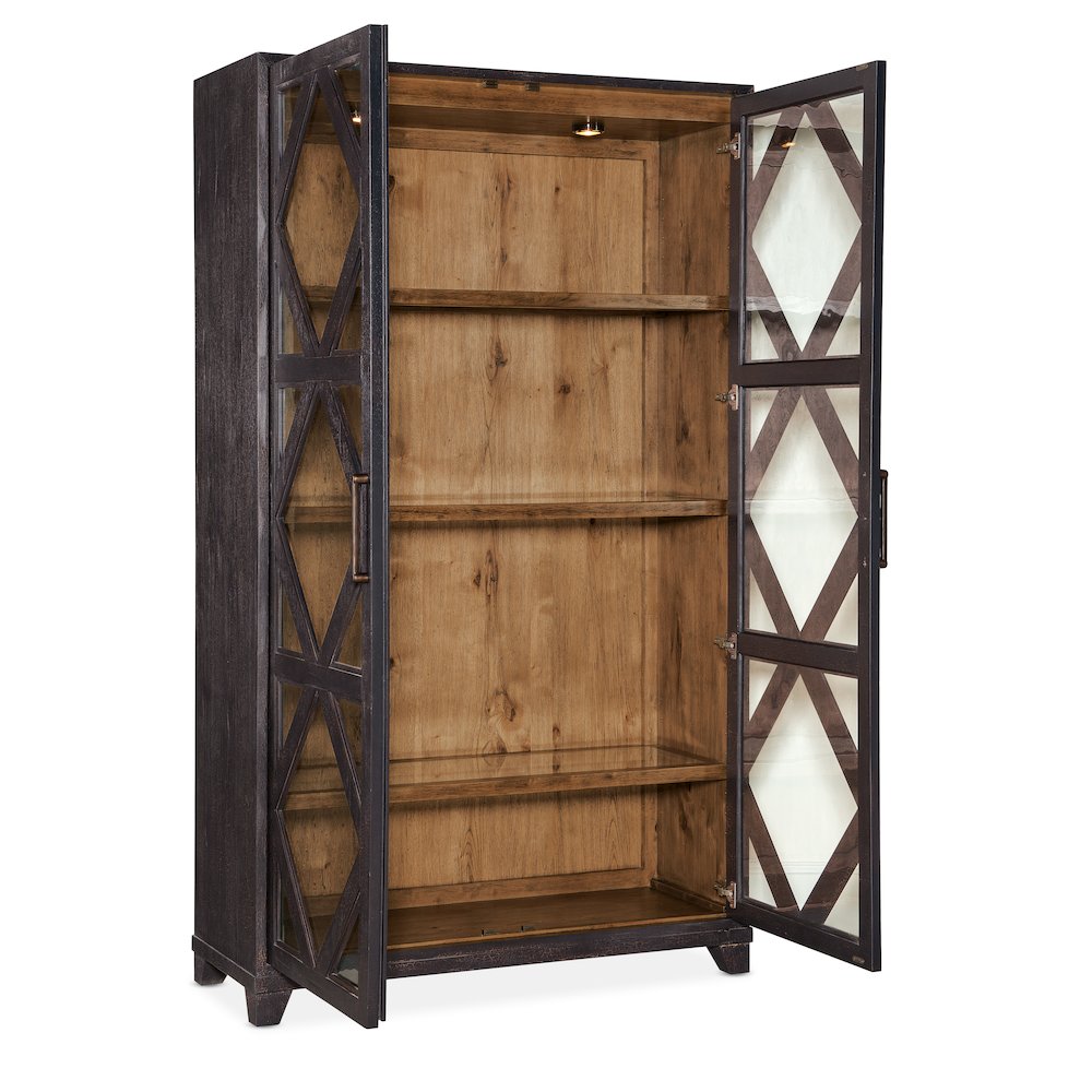 Hooker Furniture Big Sky Veneers and Glass Display Cabinet in Black