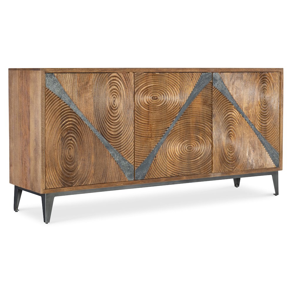 Hooker Furniture Commerce and Market Vortex Wood Credenza in Brown