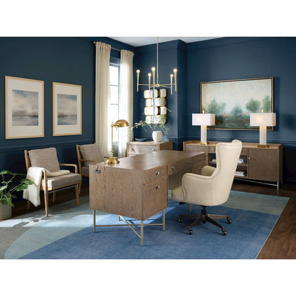Lazzaro Executive Tilt Leather Swivel Chair in Beige by Hooker Furniture