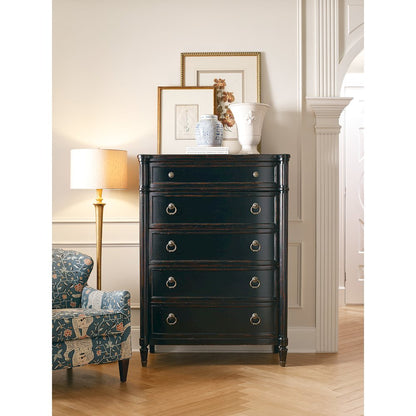 Hooker Furniture Charleston 5-Drawer Wood Chest in Black Cherry