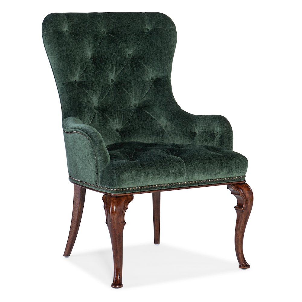 Charleston Upholstered Host Chair in Green Fabric by Hooker Furniture