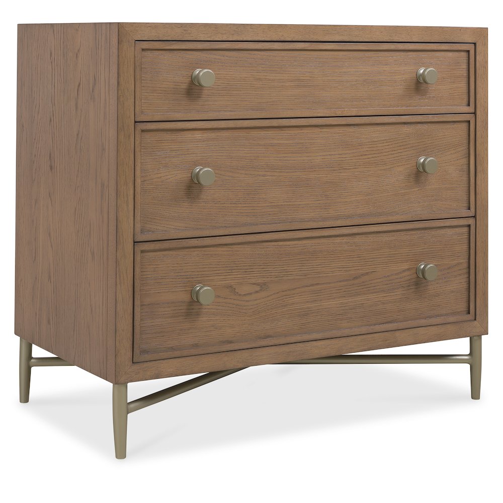 Sonnet Three-Drawer Nightstand in Medium Brown Wood by Hooker Furnishings