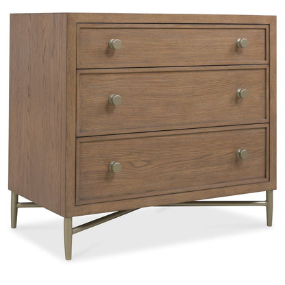 Sonnet Three-Drawer Nightstand in Medium Brown Wood by Hooker Furnishings