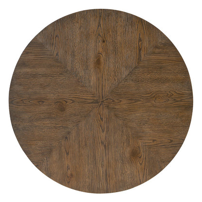 Hooker Furniture Chapman Round Veneers and Metal Side Table in Brown/White
