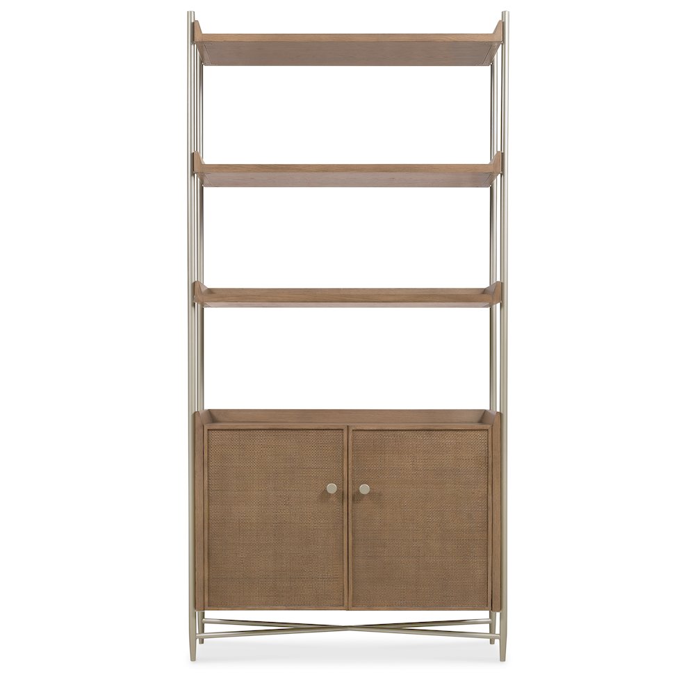 Sonnet Bookcase with Storage in Medium Brown Wood by Hooker Furnishings