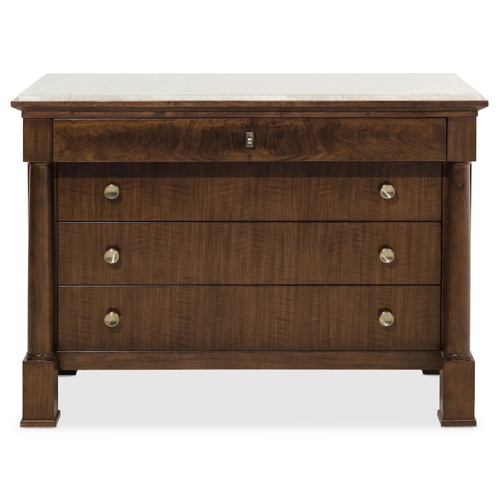 Archives Four-Drawer Chest in Dark Natural Wood Finish by Hooker Furnishings