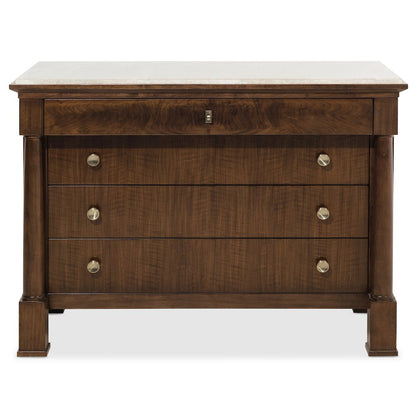 Archives Four-Drawer Chest in Dark Natural Wood Finish by Hooker Furnishings