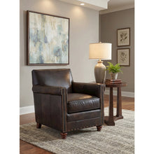 Hooker Furniture Seven Seas Leather Upholstered Club Chair in Old Saddle Brown