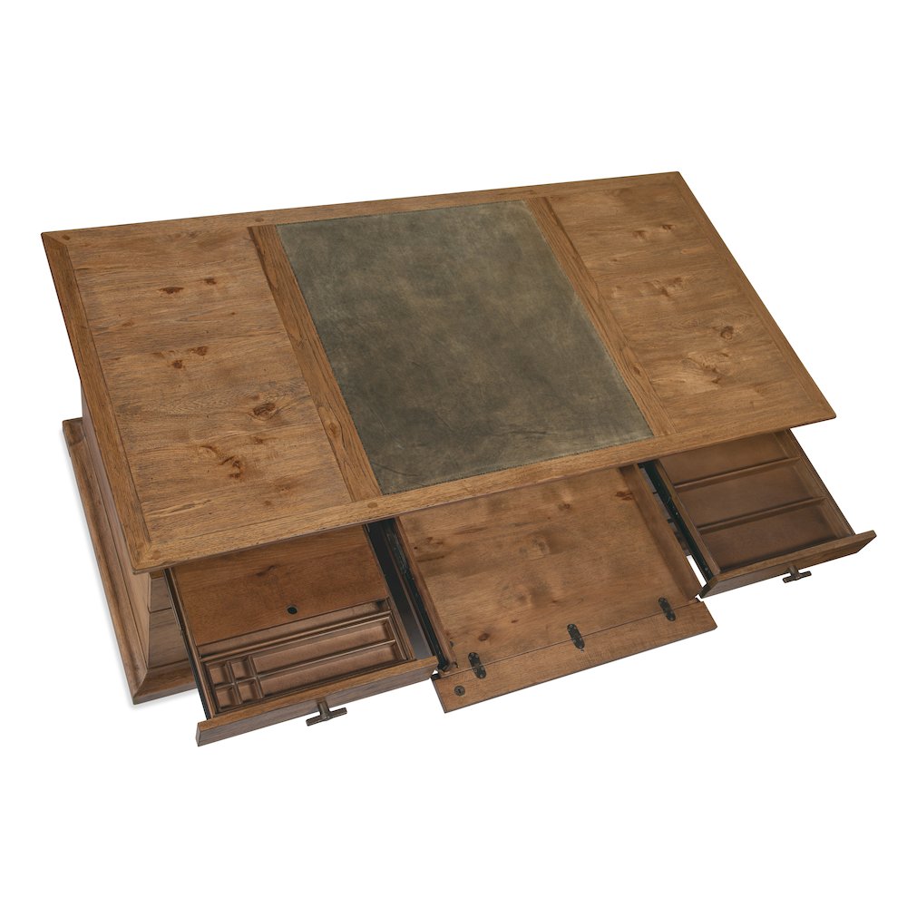 Hooker Furniture Big Sky Wood and Metal Executive Desk in Brown