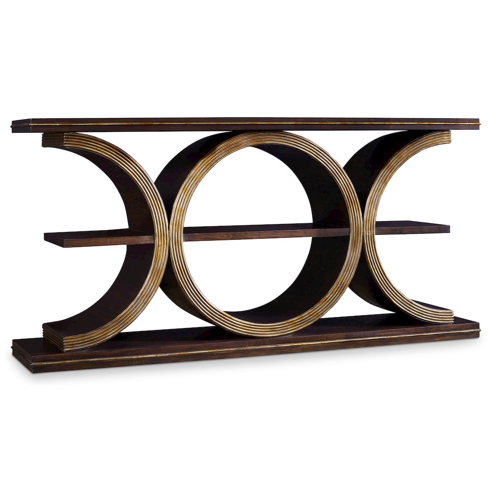 Melange Presidio Console Table in Dark Walnut Wood Finish by Hooker Furniture