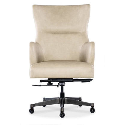 Lazzaro Executive Tilt Leather Swivel Chair in Beige by Hooker Furniture
