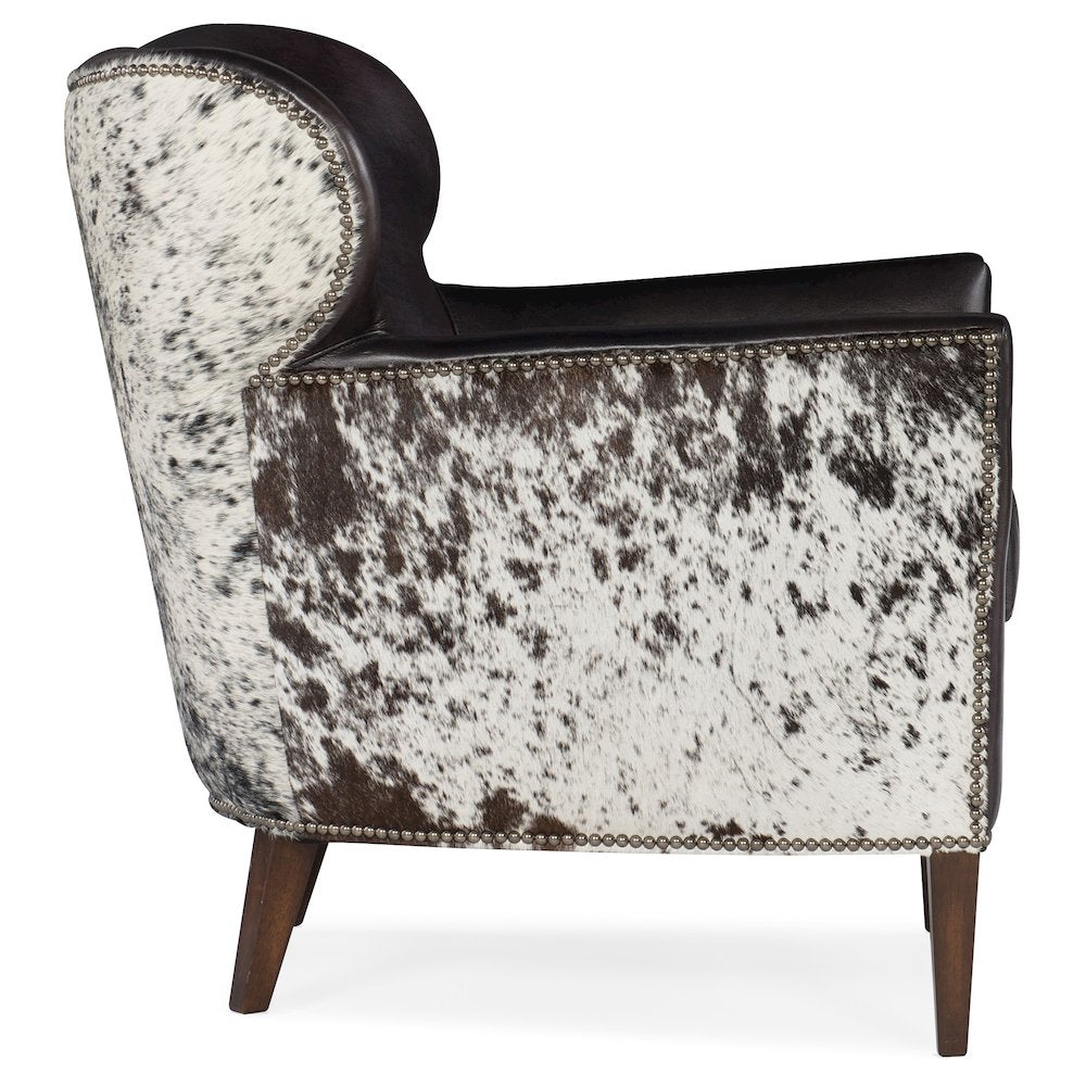 Kato Leather Club Chair with Salt Pepper HOH in Black Leather by Hooker