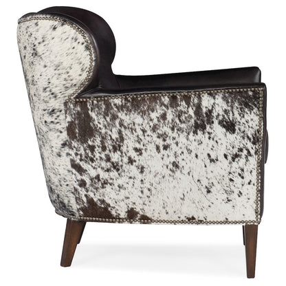 Kato Leather Club Chair with Salt Pepper HOH in Black Leather by Hooker