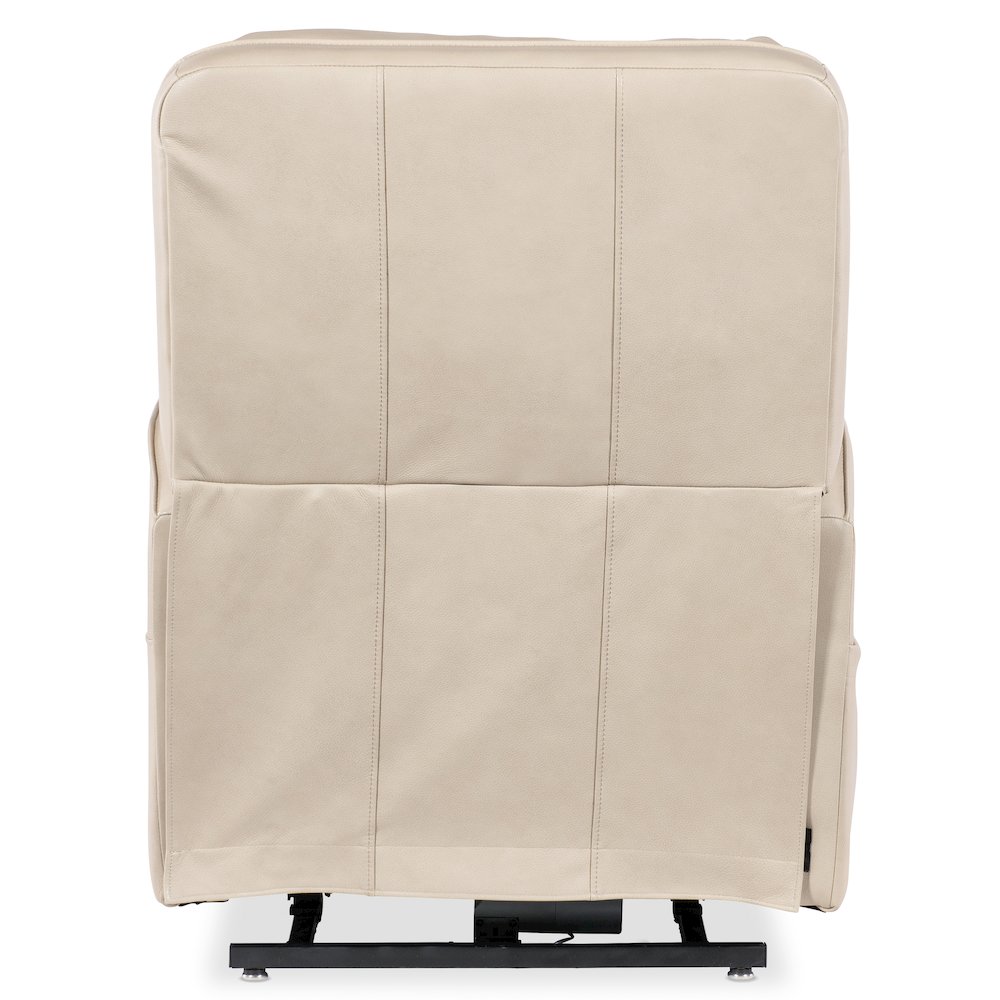 Flynn Power Recliner w/ Pwr Headrest Lumbar and Lift in Beige Leather by Hooker