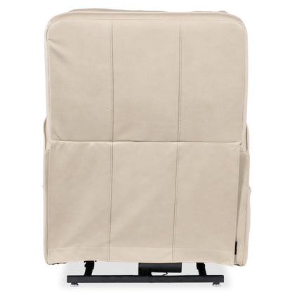Flynn Power Recliner w/ Pwr Headrest Lumbar and Lift in Beige Leather by Hooker