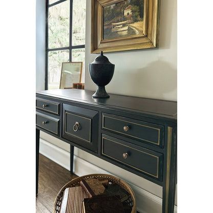 Hooker Furniture Charleston 5-Drawer Traditional Wood Console Table in Green