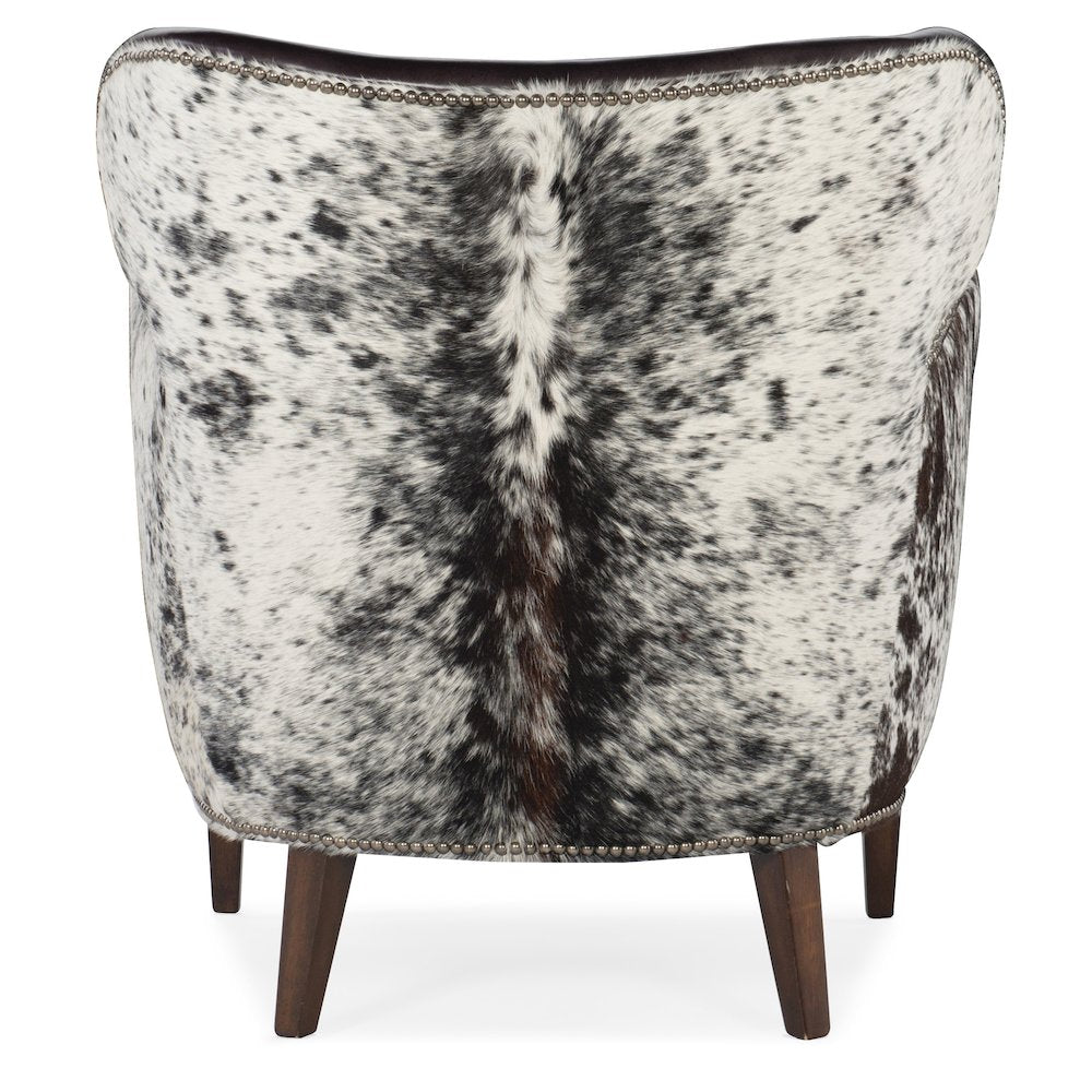 Kato Leather Club Chair with Salt Pepper HOH in Black Leather by Hooker