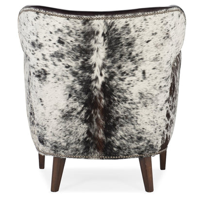 Kato Leather Club Chair with Salt Pepper HOH in Black Leather by Hooker