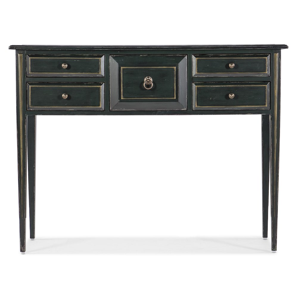 Hooker Furniture Charleston 5-Drawer Traditional Wood Console Table in Green