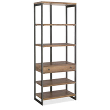 Hooker Furniture 5 Shelf Bookcase in Medium Wood and Gray