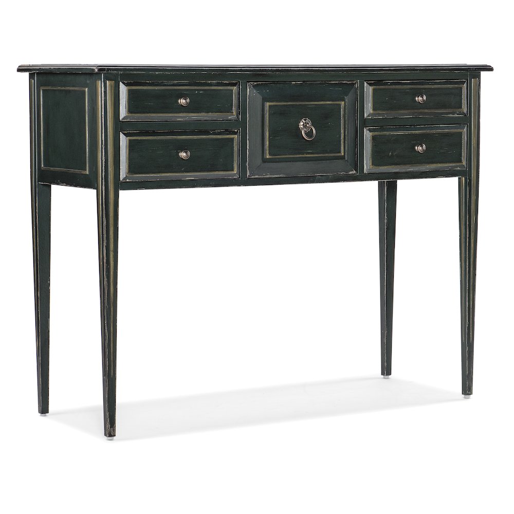 Hooker Furniture Charleston 5-Drawer Traditional Wood Console Table in Green