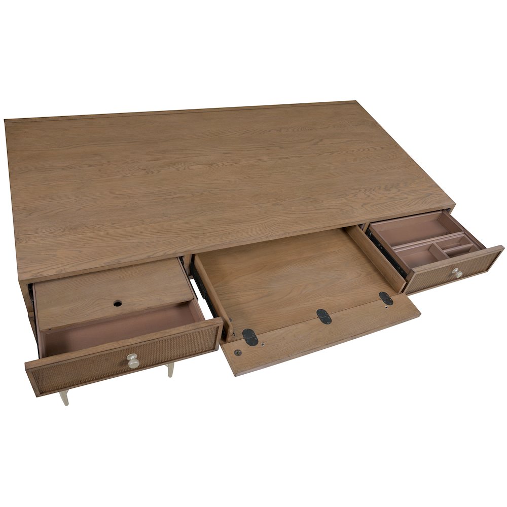 Sonnet Executive Desk in Medium Brown Wood by Hooker Furnishings